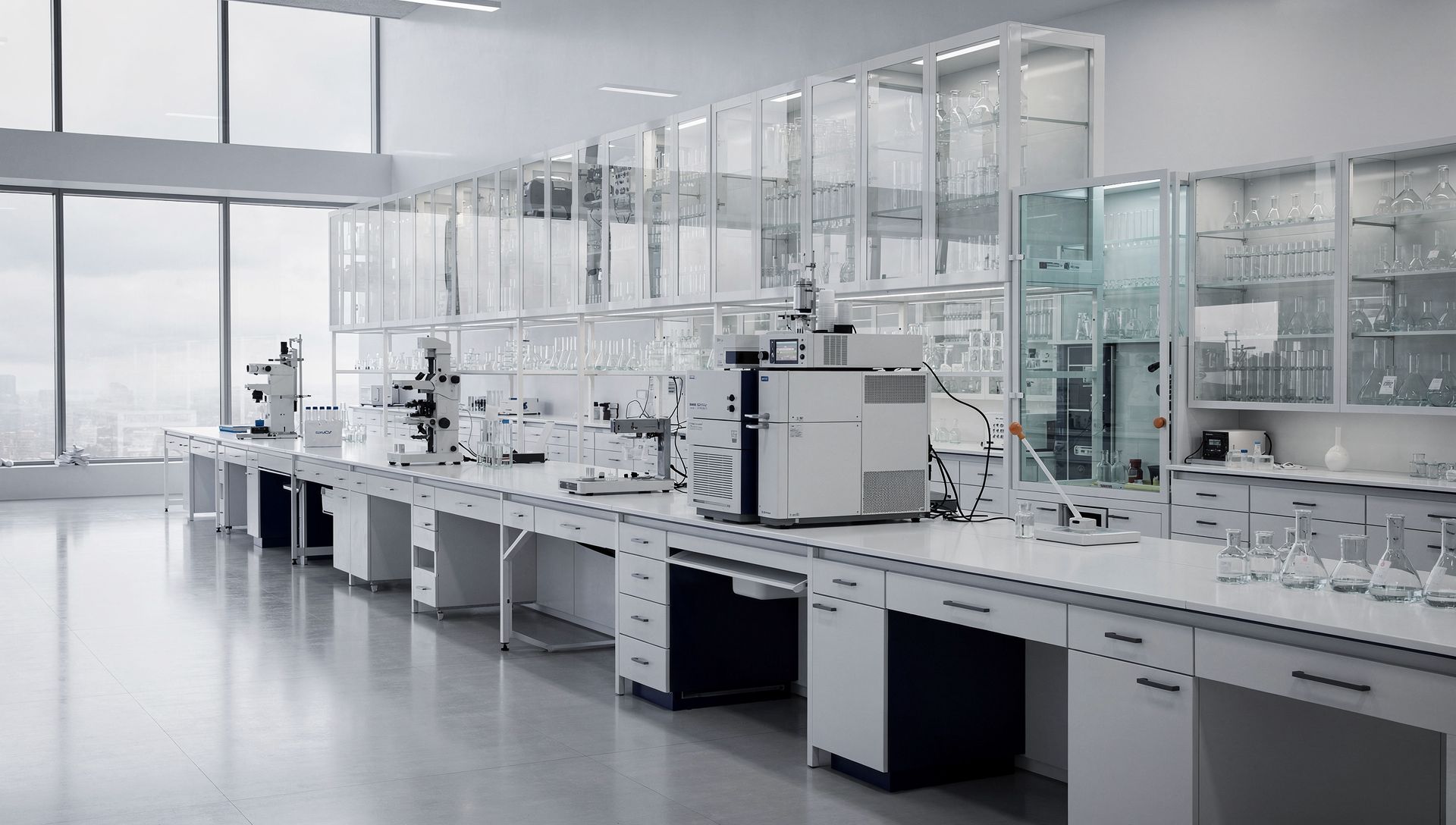 An organized laboratory workspace